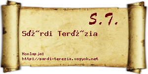 Sárdi Terézia névjegykártya